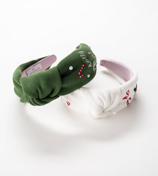 Holly Embroided Knot Headband