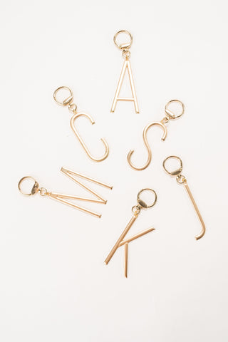 Gold Initial Bag Charm