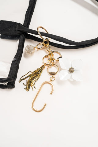 Gold Initial Bag Charm