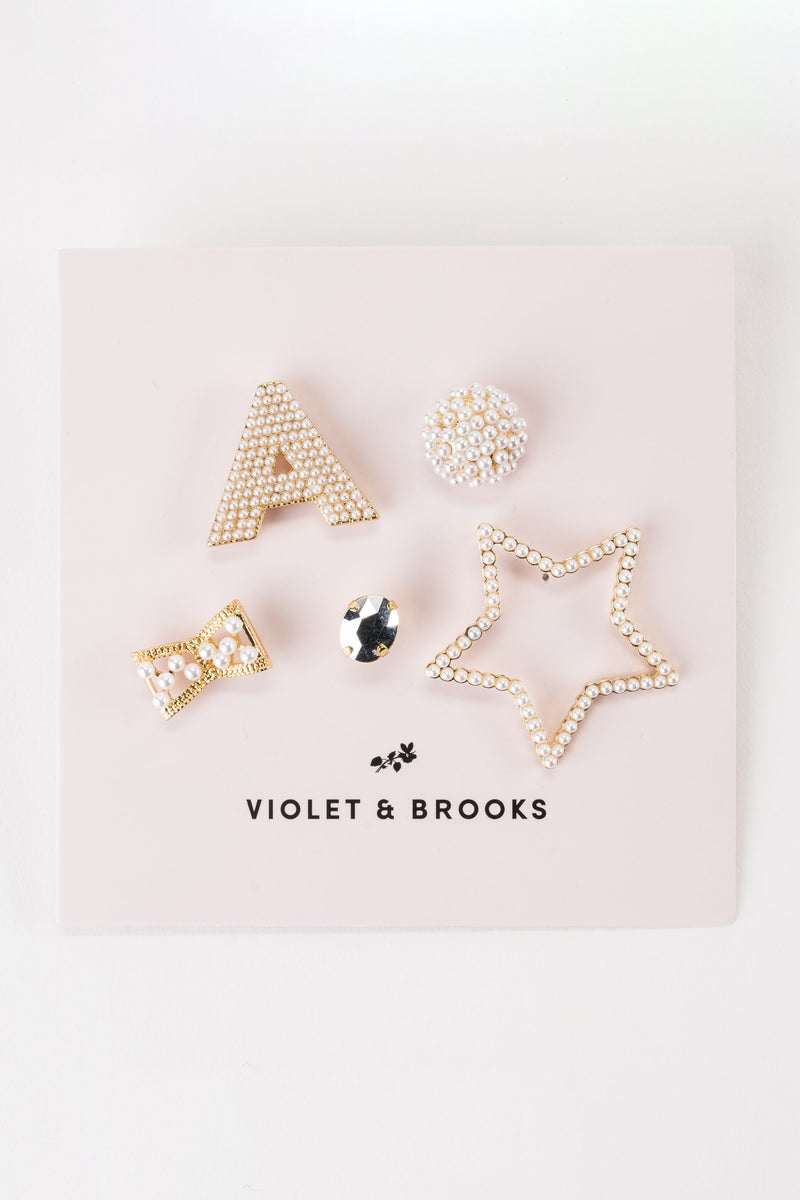 Violet & Brooks Pom Pom Pearl Initial Keychains R