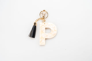 Chunky Acetate Letter Key Chain