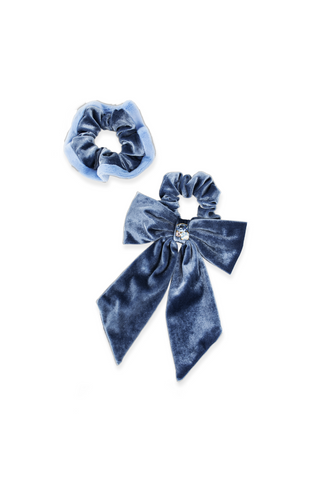 Lydia Velvet Bow Scrunchie Pair