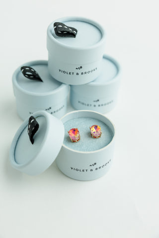 Crystal Powder Boxed Earring