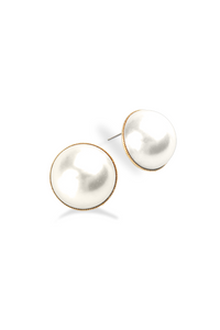 Audrey Pearl Button Earring