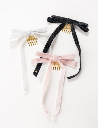 Sparkle Velvet Bow Comb