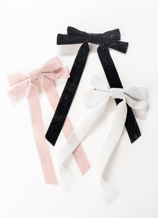 Sparkle Velvet Bow Barrette