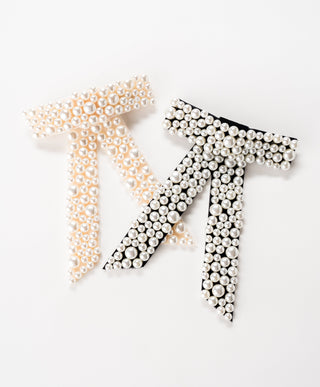Pearl Encrusted Bow Barrette