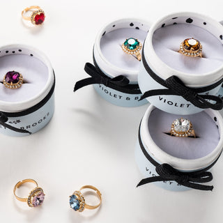 Celeste Crystal Trimmed Birthstone Rings