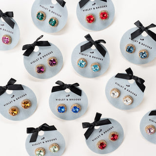 Celeste Crystal Trimmed Birthstone Earrings