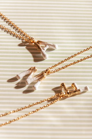 Two-Tone Initial Necklace