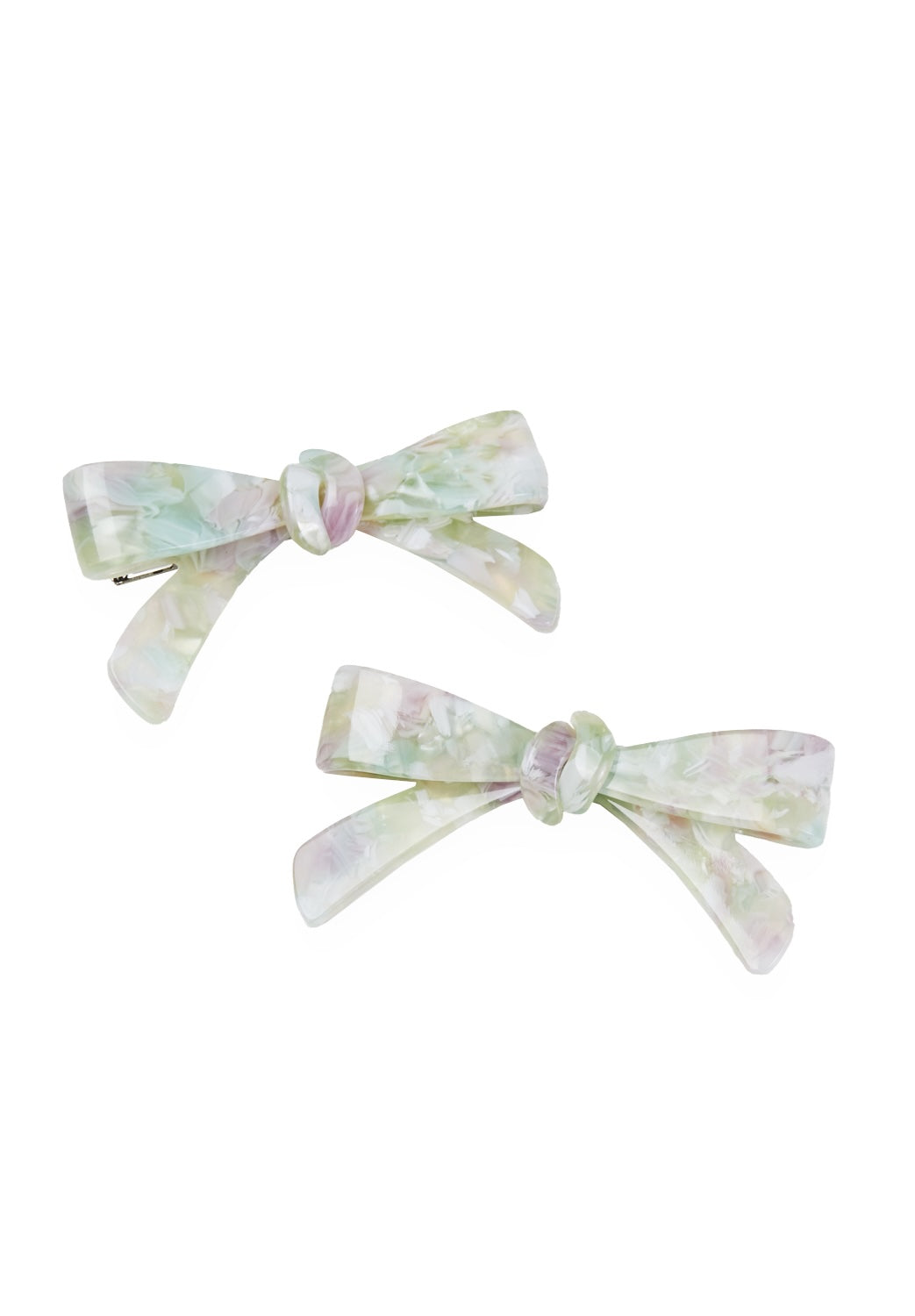 Marbelized Bow Clip Pair