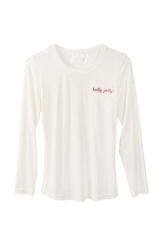 Embroidered Long Sleeve Lounge Tee