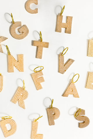 Pearl Initial Scarf Charm