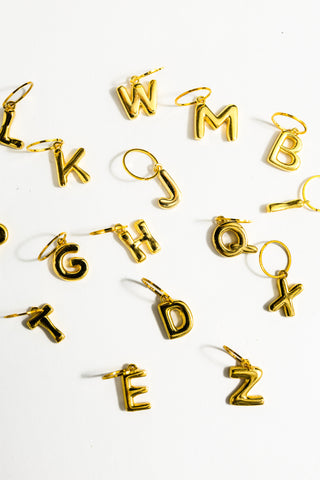 Bubble Initial Scarf Charm