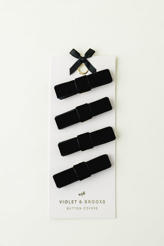 Velvet Bow Tie Button Covers