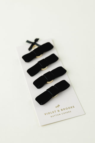 Velvet Bow Tie Button Covers
