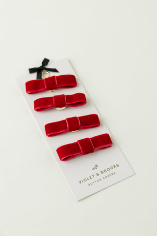 Velvet Bow Tie Button Covers