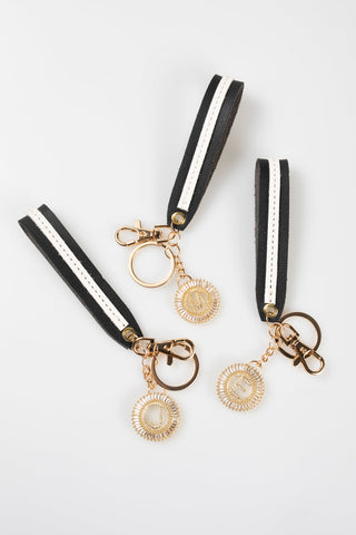 Crystal Initial Keychain