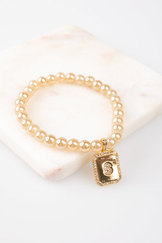 Clara Initial Stretch Bracelet