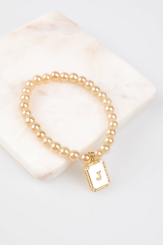 Clara Initial Stretch Bracelet