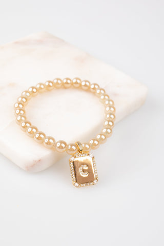 Clara Initial Stretch Bracelet