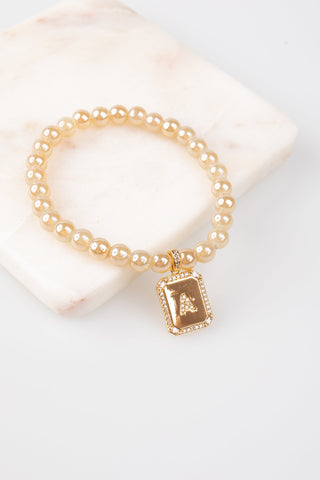 Clara Initial Stretch Bracelet
