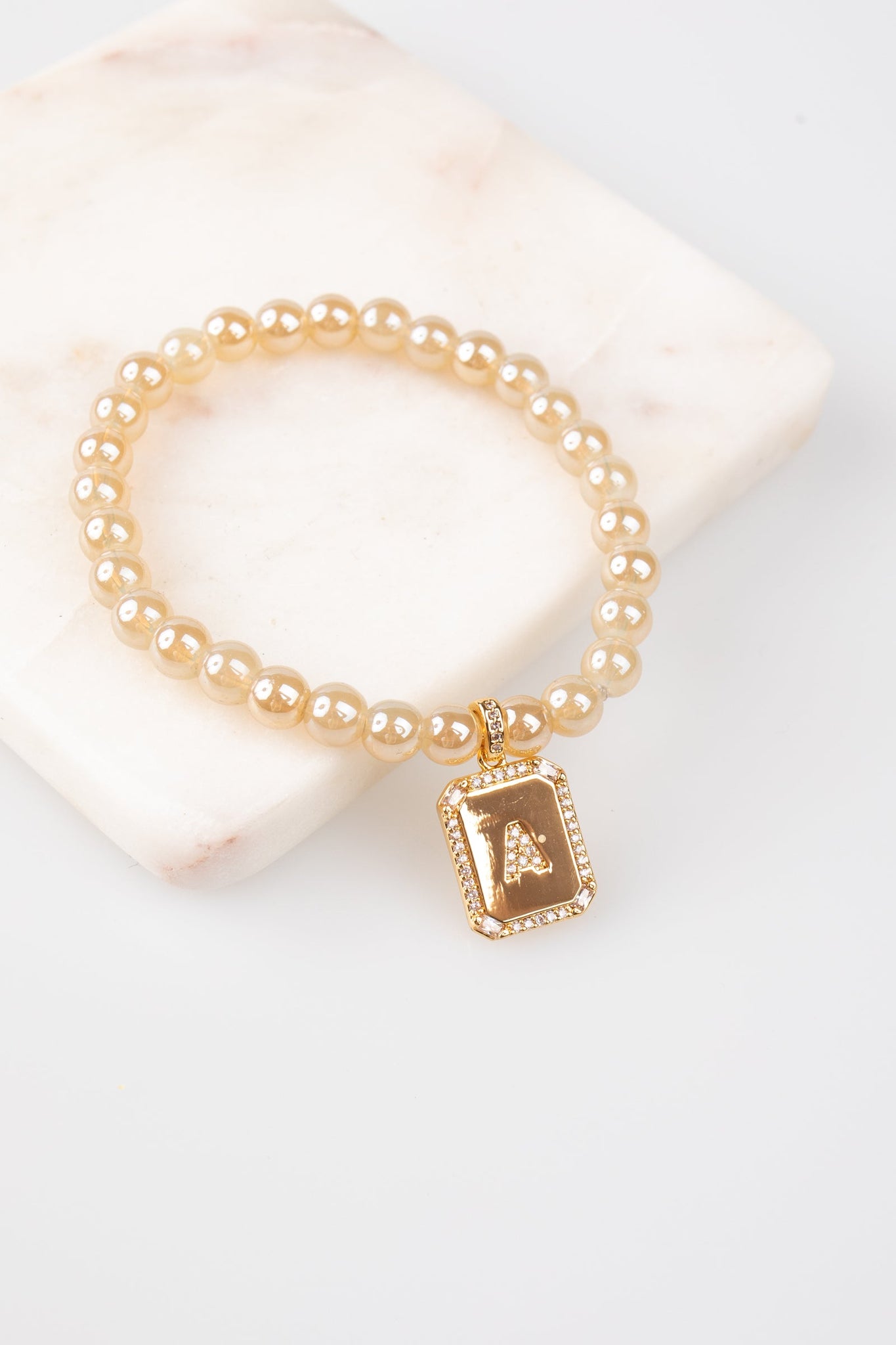 Clara Initial Stretch Bracelet
