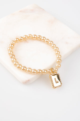 Clara Initial Stretch Bracelet