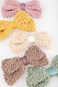 Fuzzy Bow Barrette