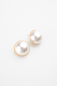 Audrey Pearl Button Earrings