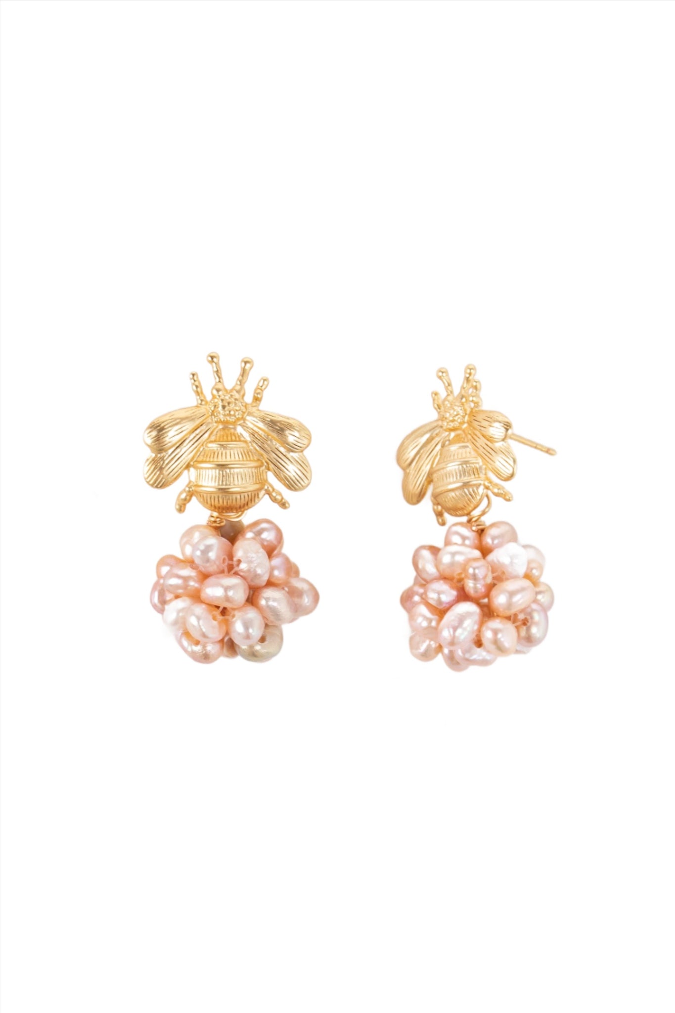 Bee Pearl Cluster Earring