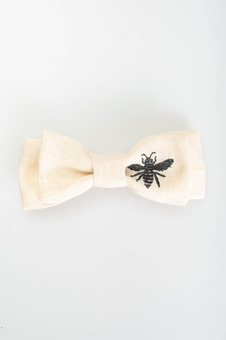 Celeste Embroidered Bow Barrette